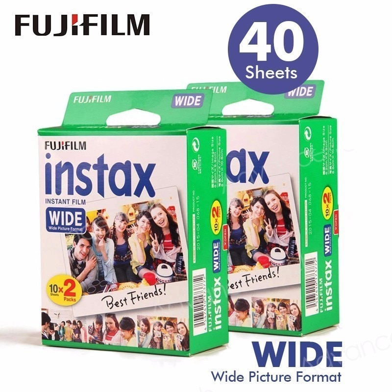 40 Films Fujifilm Instax Wide Instant White Edge  F..